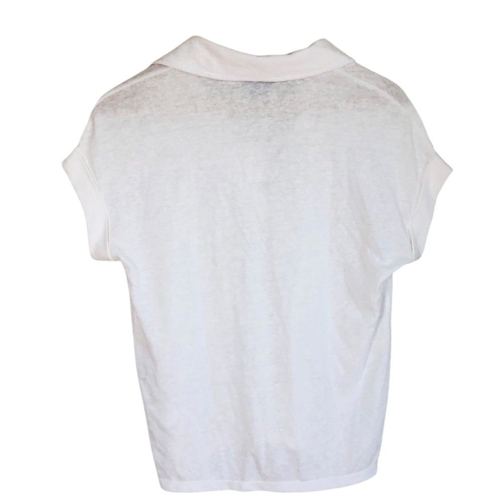 ◈SOLD◈ NWT Banana Republic Womens Linen Blend Polo V-Neck Top White NEW Size XS - Picture 6 of 13